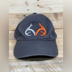 Realtree Outfitters Hat One Size Gray StrapBack Headwear Embroidered Antlers Cap